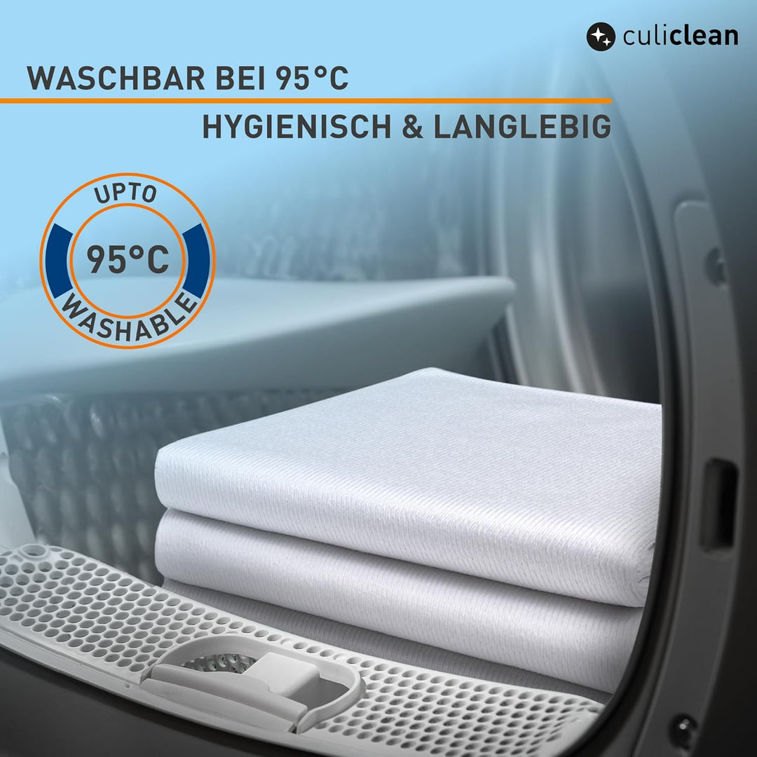 culiclean Ultra Mikrofaser Küchentuch Geschirrtuch Trockentuch 50x70 cm, weiss, 3 Stück, Profipack,