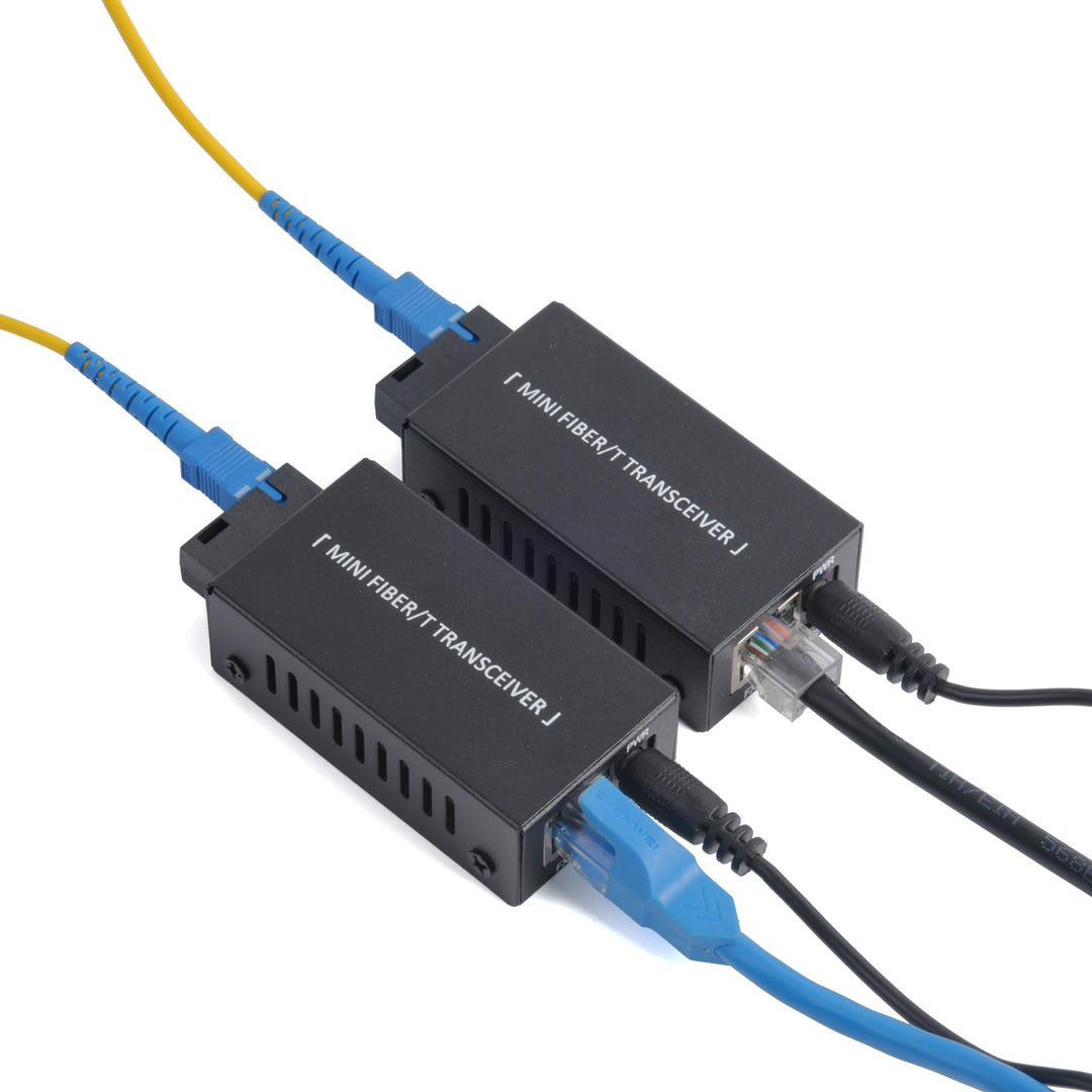 2 Stück Gigabit-Ethernet-Medienkonverter ,Gigabit-RJ-45-Anschluss, Gigabit-SC-Glasfaseranschluss, Er