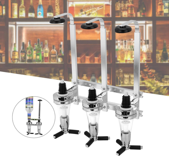 6 Schnapsspender Flaschenhalter Wandmontiert, 6 x 30 ml Bar Butler Getränkehalter für Spirituosen, A