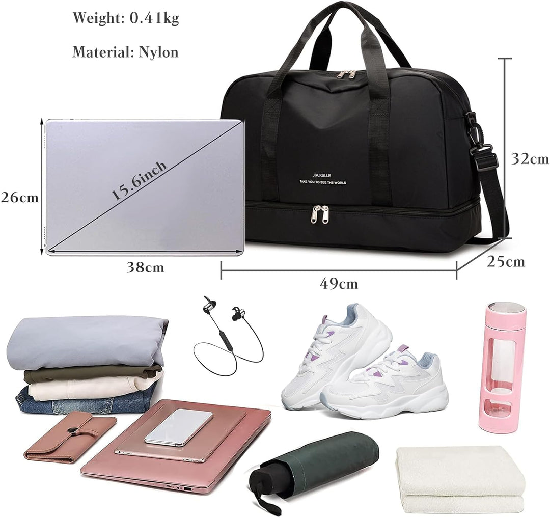 CORIOS Nylon Sporttasche für Herren/Damen Reisetaschen Duffle Bag Weekender Übernachtung Tasche Fitn