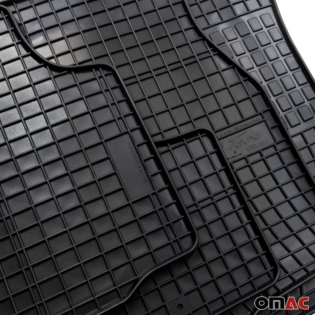 OMAC Gummi Fussmatten kompatibel mit FIAT 500 500C 2007-2020 Automatten Gummi Schwarz 4tlg Fussmatte