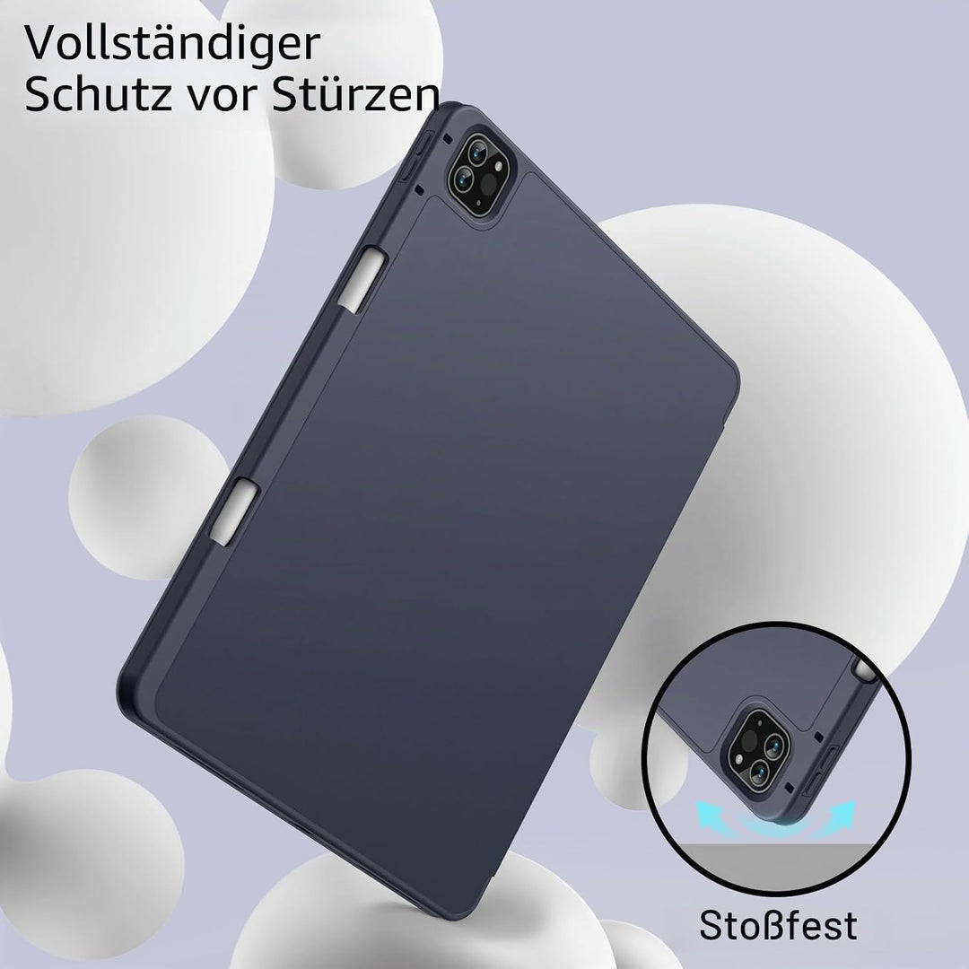 JETech Hülle für iPad Pro 12,9 Zoll (6./5. Generation, Modell 2022/2021) mit Stifthalter, Unterstütz