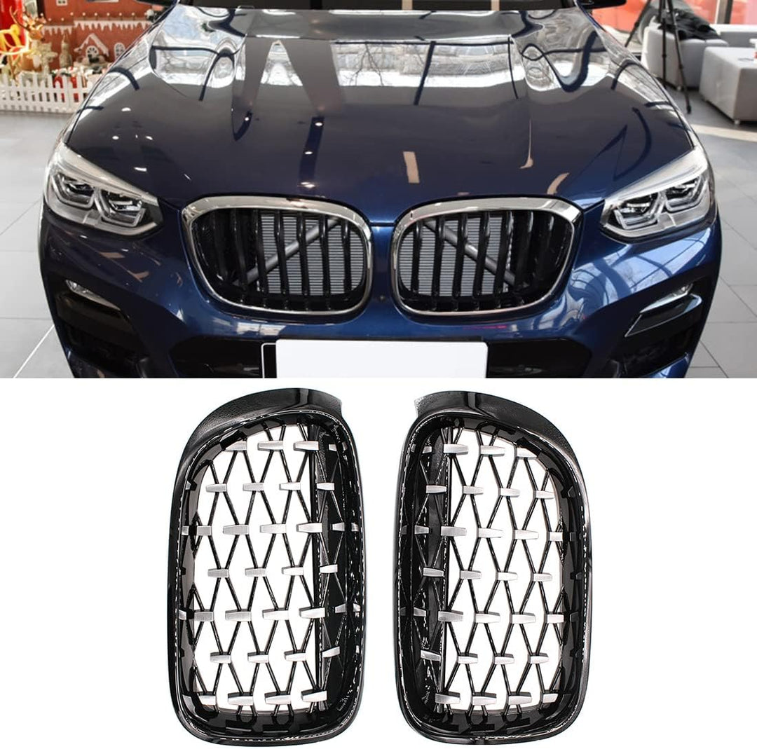 HZYCKJ Front Kühlergrille für BMW F26 X4 F25 LCI X3 Facelift 2014-2018 Diamond Nierengrill Grills Au