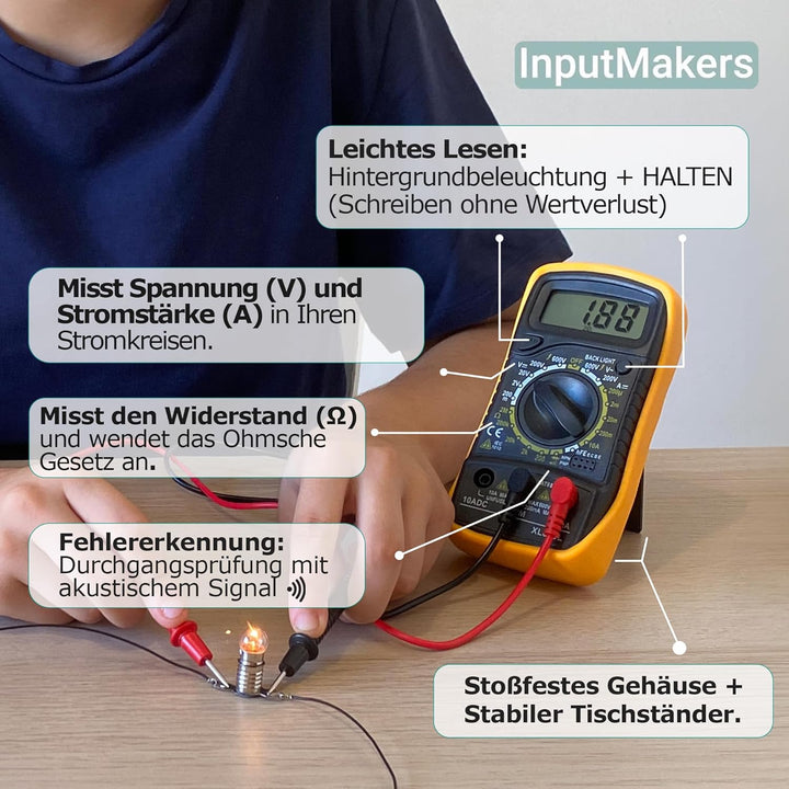 Elektrobaukasten für Kinder mit Multimeter Digital, stromkreis bausatz kinder, elektronik baukasten