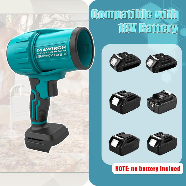 Akku-Gebläse Turbo, kompatibel mit Makita 18V Akkus, 32.000 U/Min bürstenloser Motor, 480MPH Luftges