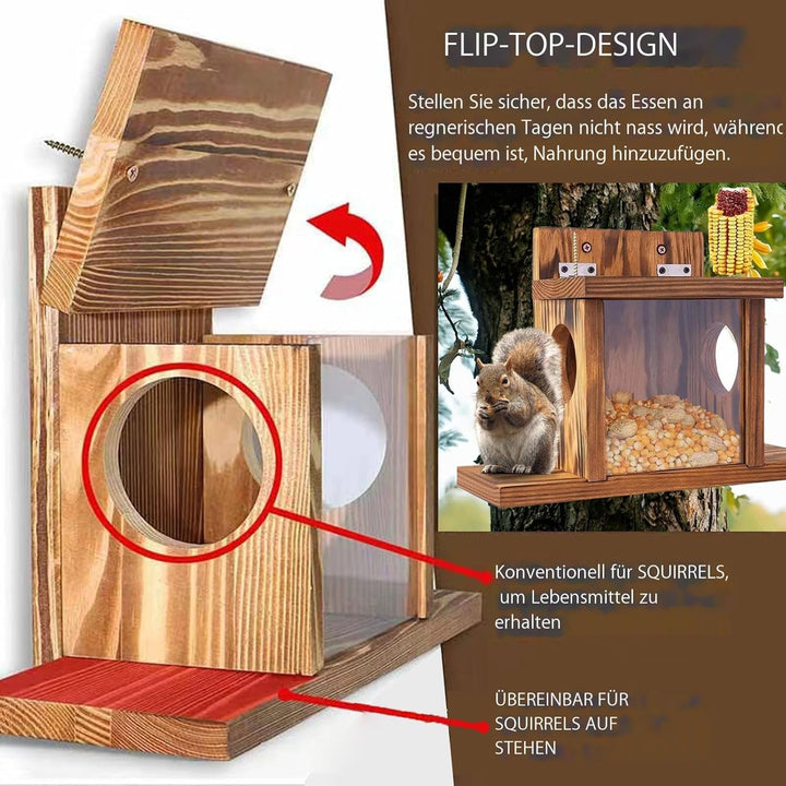 Eichhörnchen Futterhaus, Futterstation Aus Verschraubtem Massiv | Holz, Futterstation Eichhörnchen K