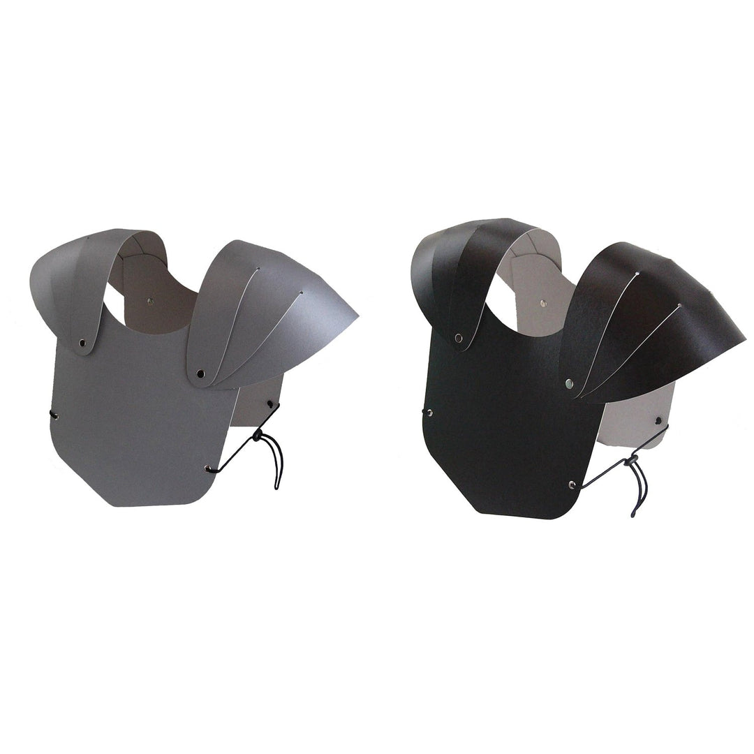 BestSaller Brustpanzer für Kinder, Stabiler Karton, fertig montiert, Farbe:schwarz & Silber, Schwarz