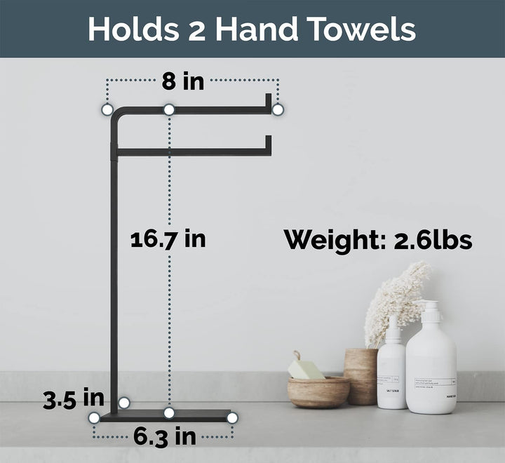 Handtuchhalter für Badezimmer-Arbeitsplatte, 43,2 cm (17 Zoll) hoch, freistehender Handtuchständer f
