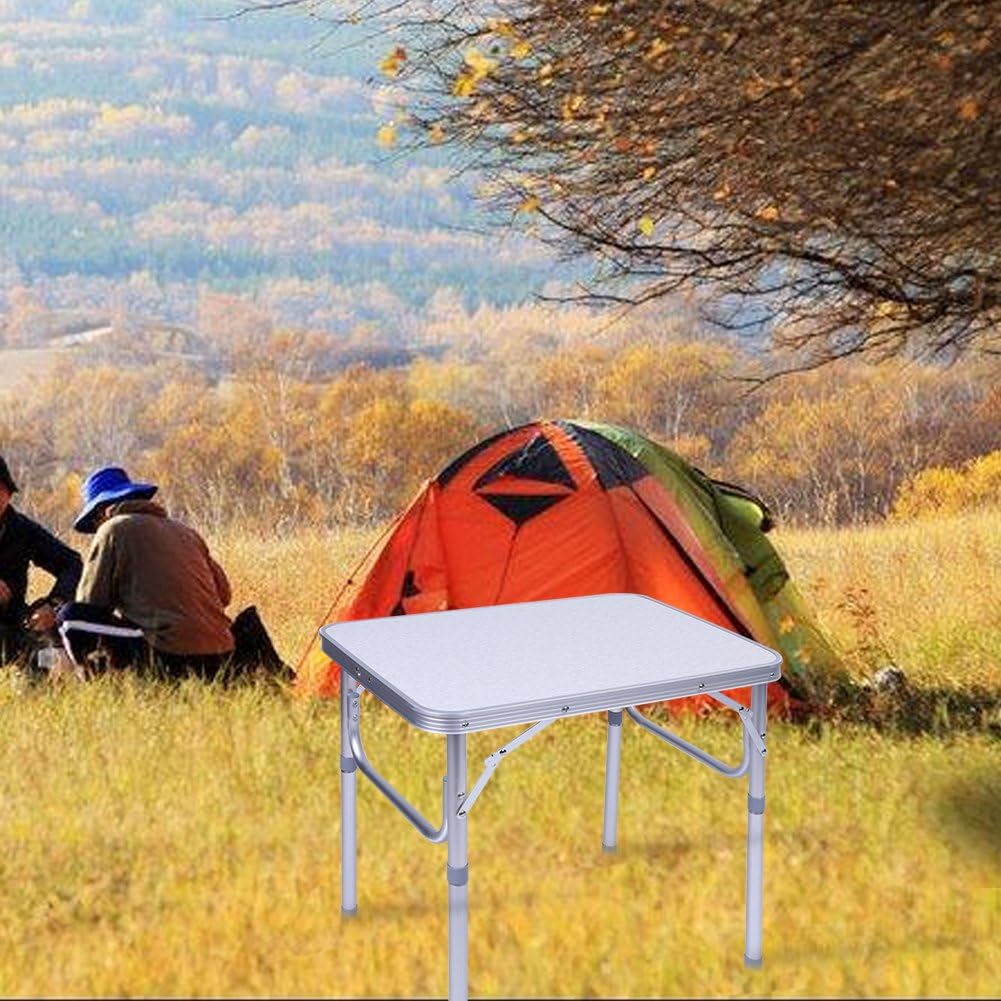 Dioche Klapptisch für Camping und Garten, Picknicktisch mit Tragegriff, aus Aluminium, höhenverstell