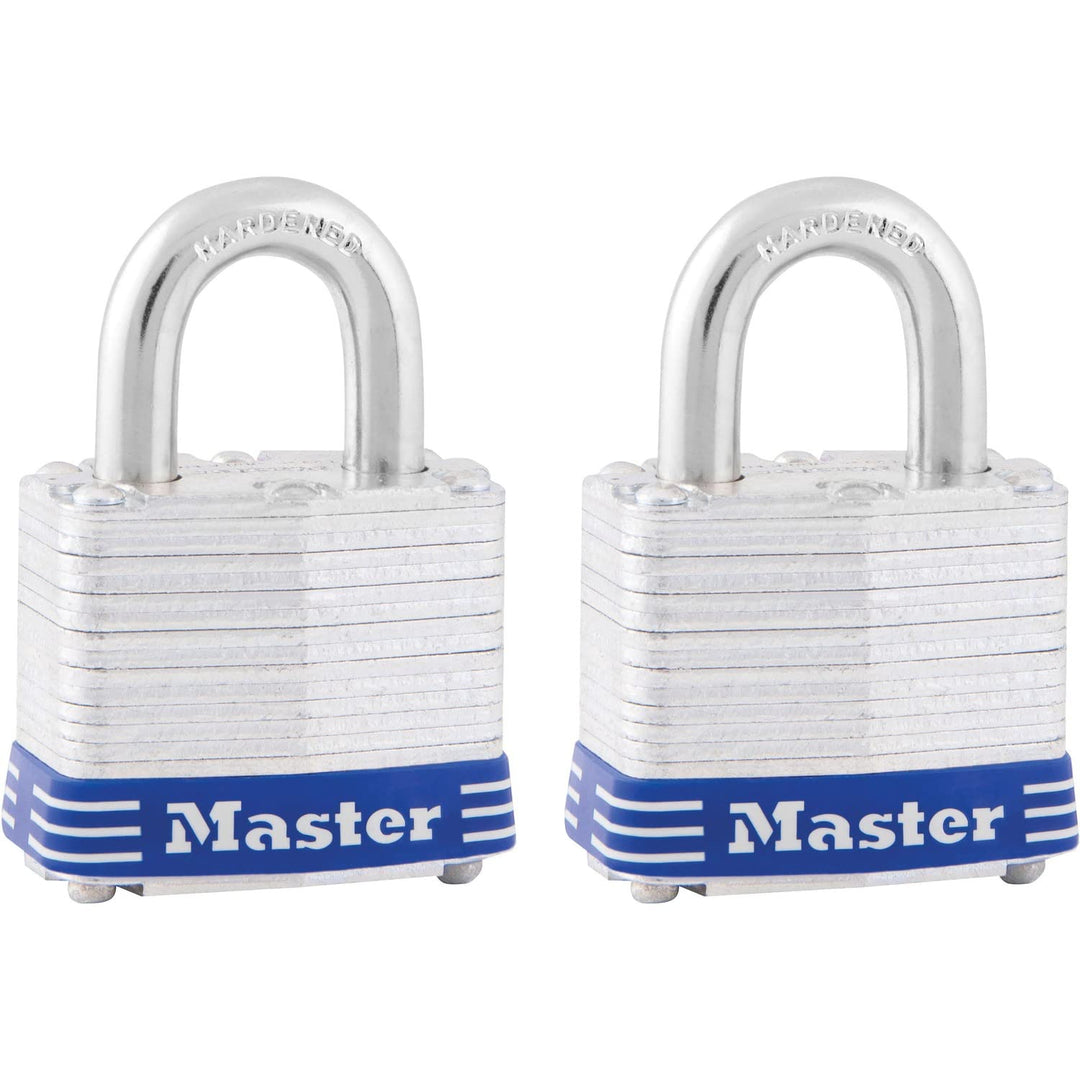Master Lock 3T gleichschliessendes Vorhängeschloss, 1,9 cm Bügel, 4,8 cm breit, 2 Stück 5.6" x 1.6"