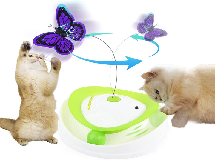 ALL FOR PAWS 2 in 1 Interaktives Katzenspielzeug zum Umrollen von Flattern, interaktives Katzenspiel