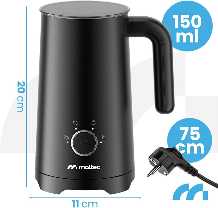 MalTec 4-in-1 Foamy Milchaufschäumer Elektrisch 500W, Milchschäumer für Heissen &amp; Kalten Milchschaum