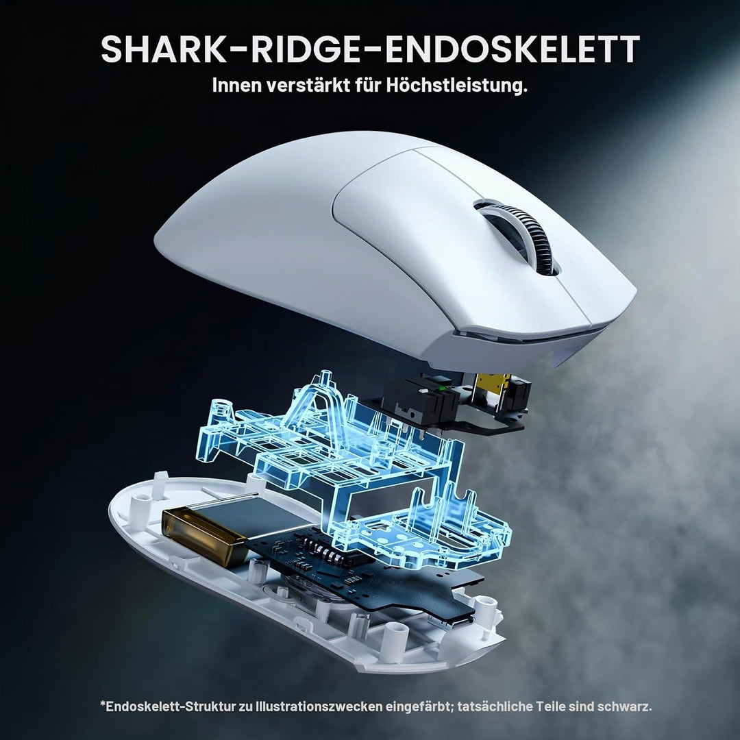 ATTACK SHARK V8 8000Hz Kabellose Gaming-Maus, Nordic 54L15 Chip, PAW3950MAX Sensor, 42000 DPI, 20000