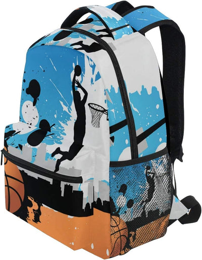 Basketball-Spieler Schulrucksack für Jungen Mädchen Kinder Reisetasche Bookbag