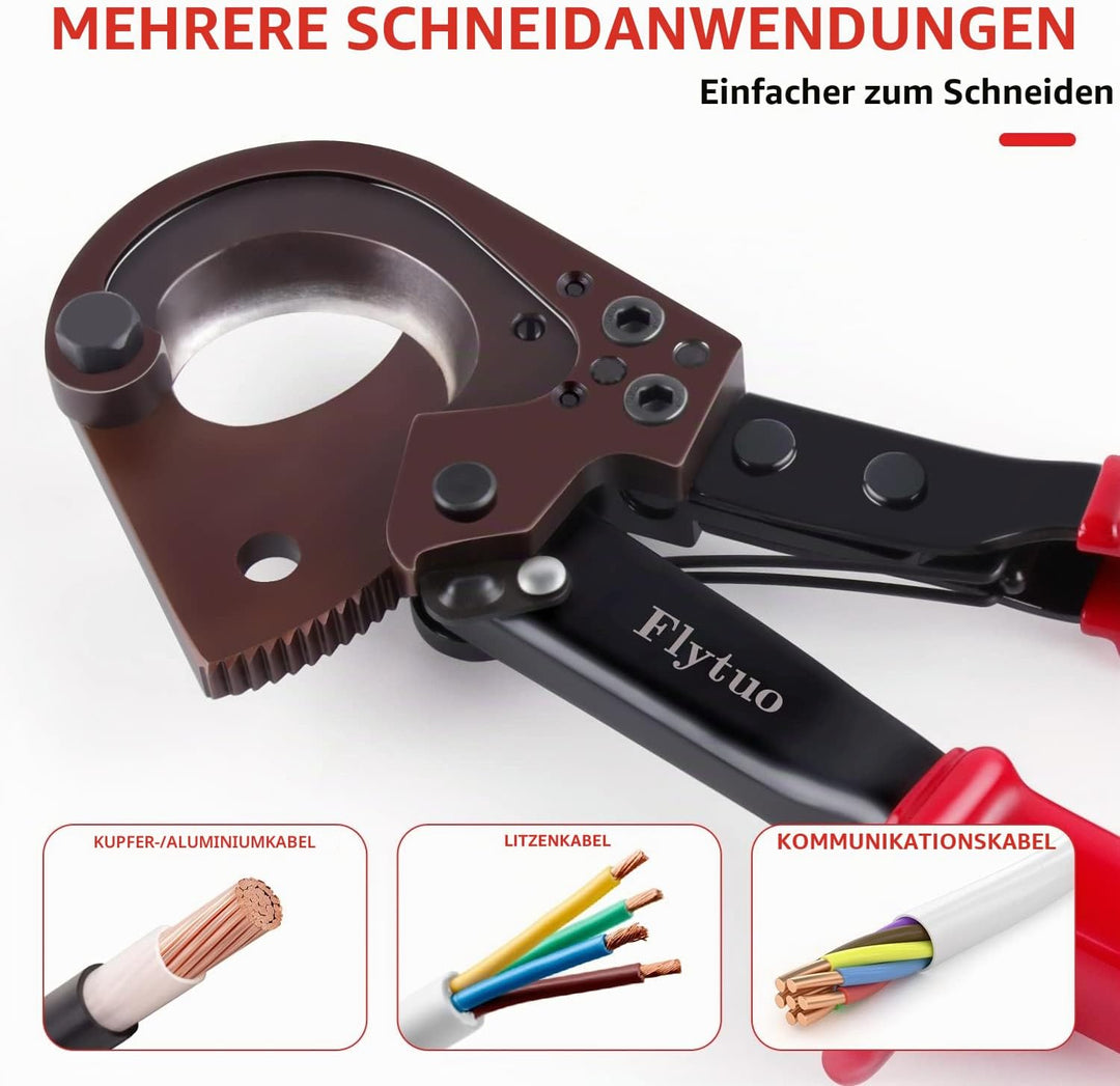 Flytuo Kabelschneider, verbesserte Klinge, robuster Kabelschneider für Aluminium-Kupferkabel und ele