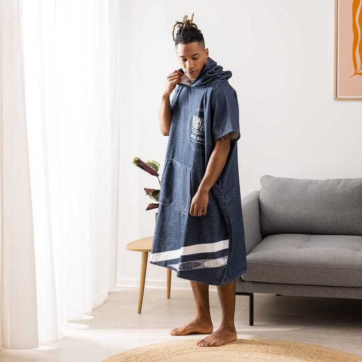 HOMELEVEL Badeponcho Unisex - Surf Poncho aus Baumwolle/Polyester - Handtuch für Erwachsene - Badema