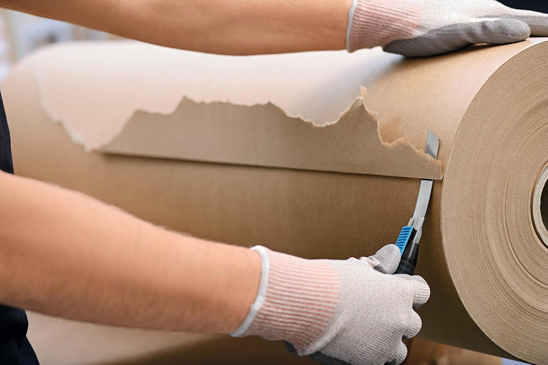 MARTOR Sicherheitsmesser mit Klingeneinzug, SECUNORM 380, Profi Cuttermesser, Lange Klinge, Rechts-