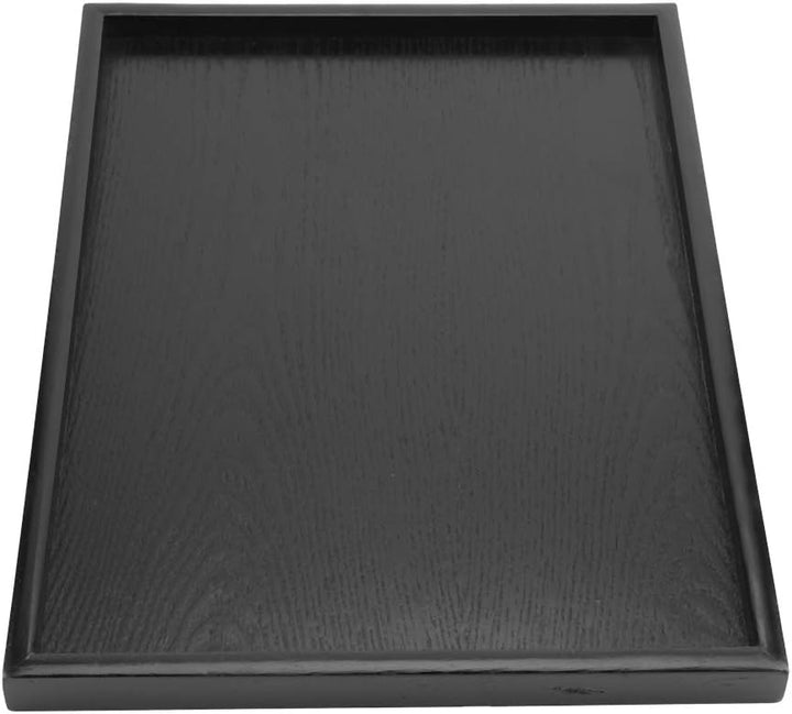 Raguso Rechteckform Tablett Schwarz Massivholz Tee Tablett Kaffee Snack Essen Mahlzeiten Mehrzweck-S
