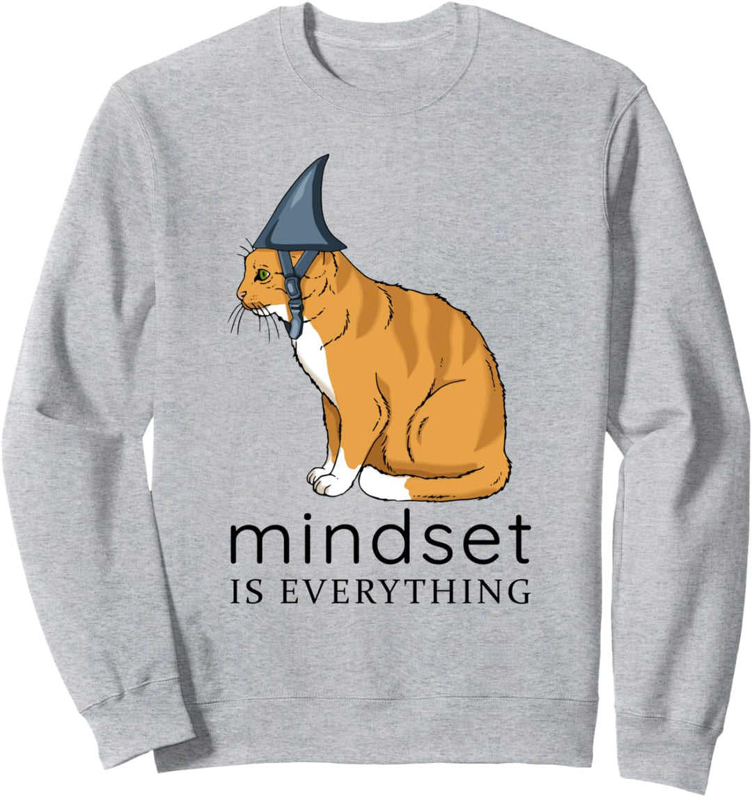 Lustige Katze mit Aluhut Ironie Satire Verschwörung Mindset Sweatshirt