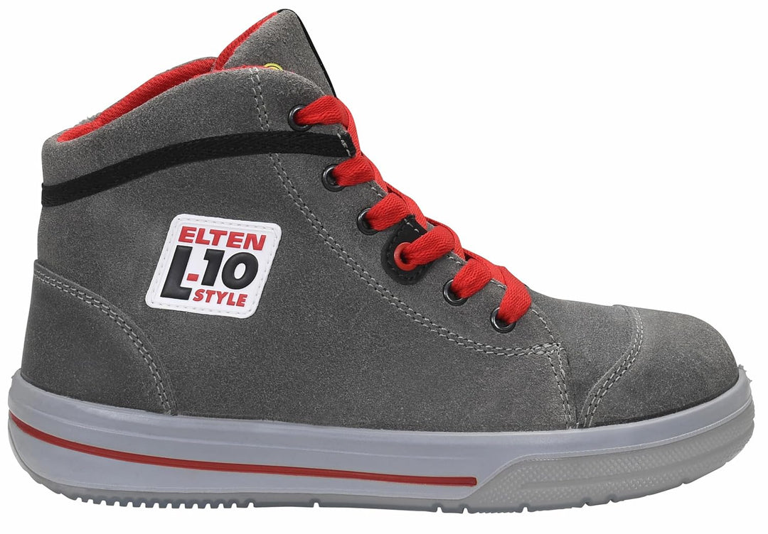 ELTEN Sicherheitsschuhe VINTAGE Mid ESD S3, Herren, Leder, Stahlkappe, leicht, sportlich, Grau, Grös