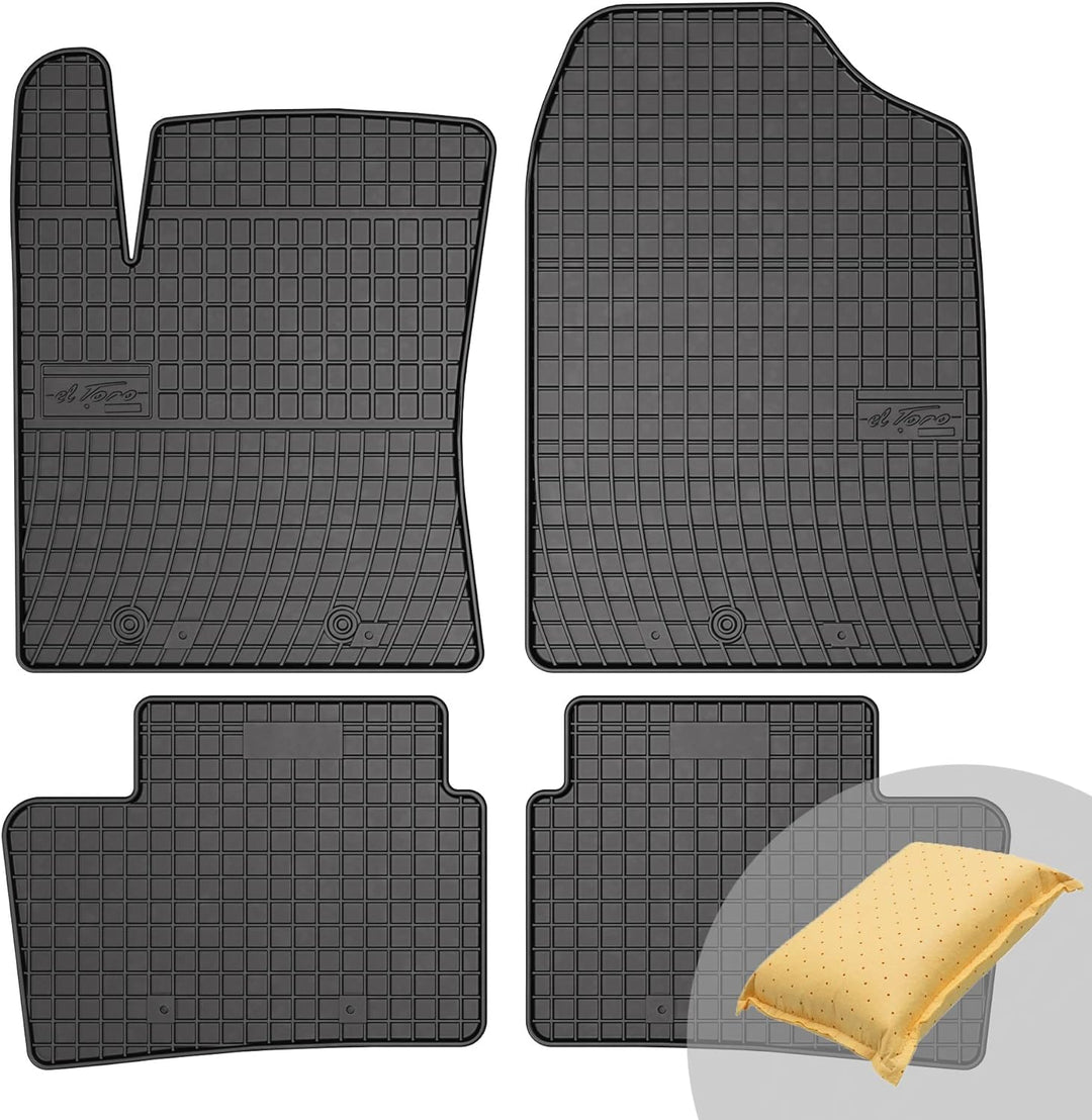 FROGUM EL Toro Gummimatten Ganzjähriges-Set von Autofussmatte Auto Fussmatten für Hyundai i10 II 201