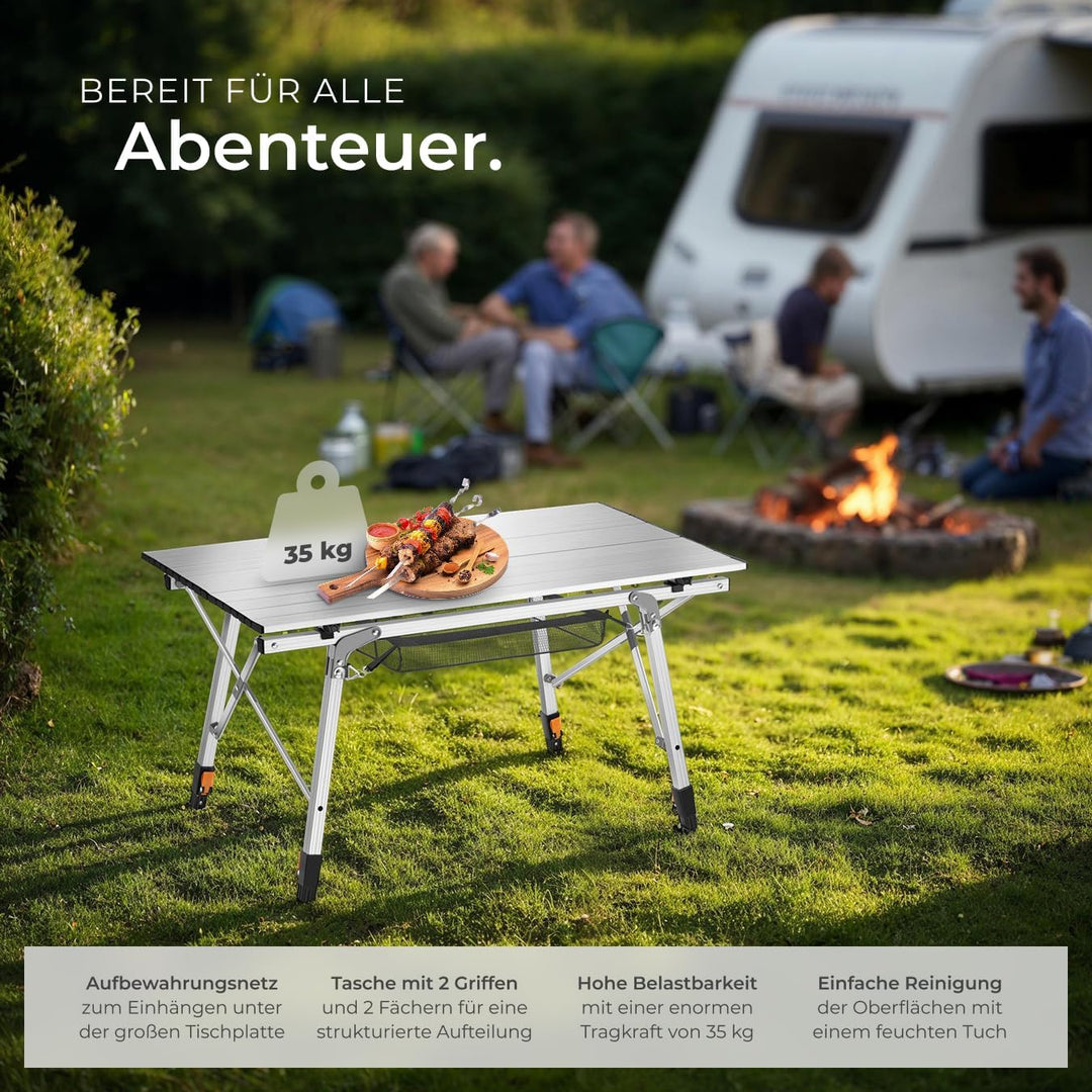 tectake® Campingtisch, Klapptisch aus Aluminium, Campingtisch faltbar, Reisetisch, Gartentisch klapp