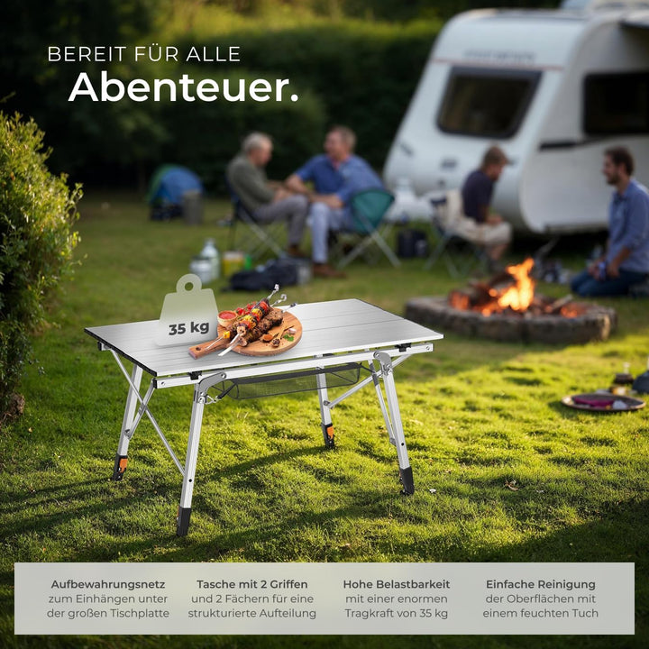 tectake® Campingtisch, Klapptisch aus Aluminium, Campingtisch faltbar, Reisetisch, Gartentisch klapp