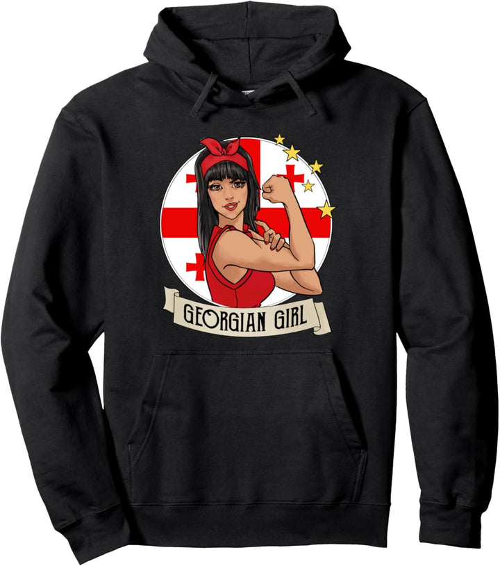 Georgisches Mädchen, Georgia-Flagge, Merchandise-Artikel Pullover Hoodie