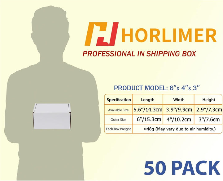 HORLIMER 50 Stück Versandkartons Kleine Kartons Boxen, Faltkarton Verpackungskartons für Warensendun