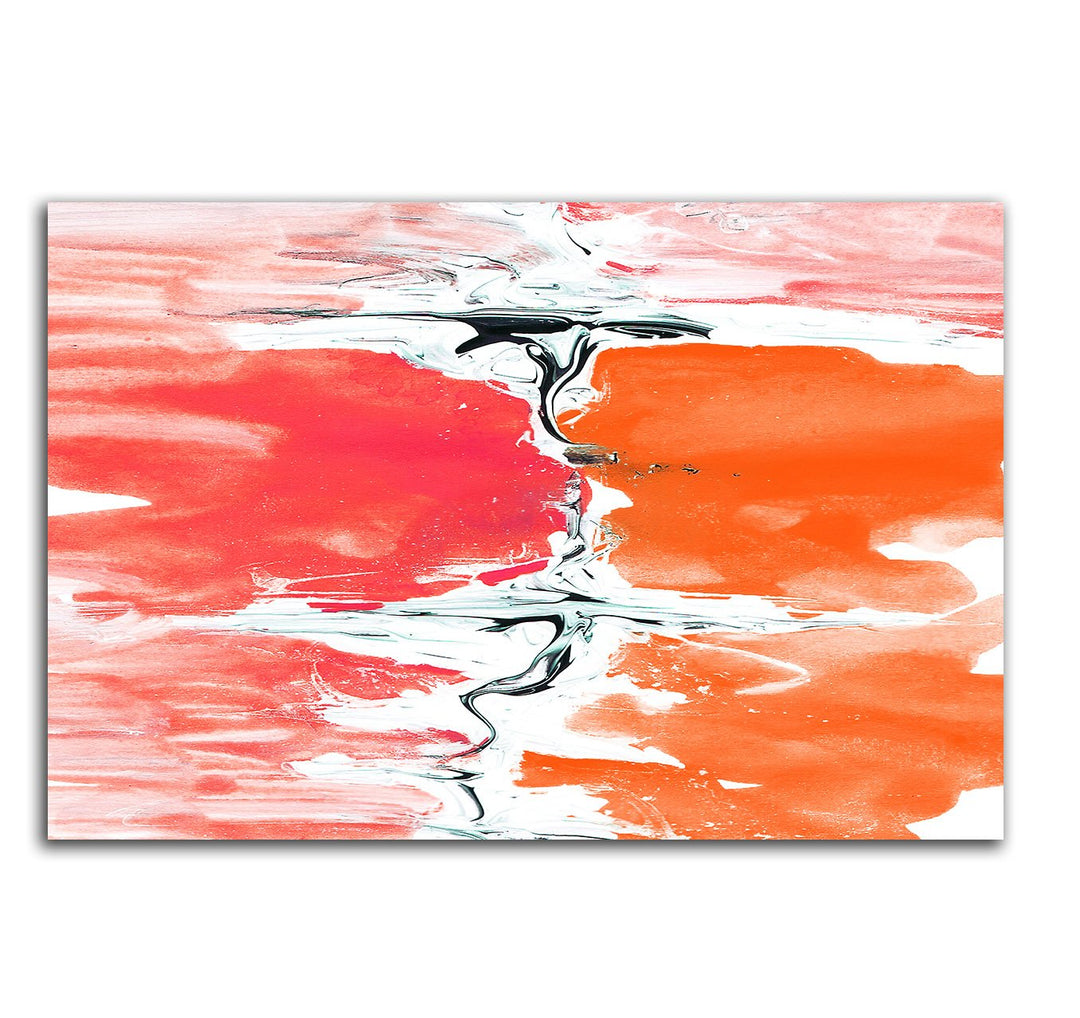 Paul Sinus Art 60x80cm Abstrakt003_Leinwandbild Abstrakte Kunst Kunstdruck rot orange schwarz weiss