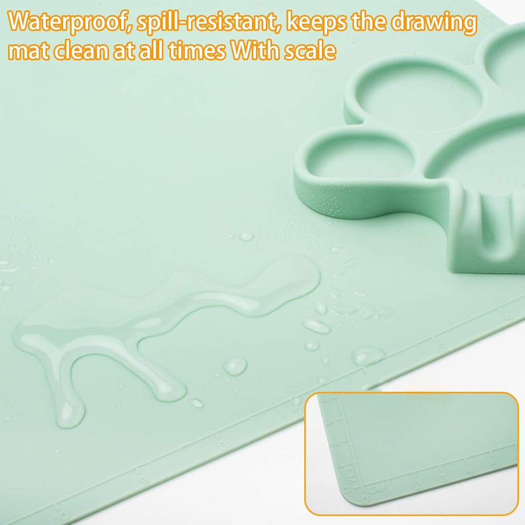 Faltbare Malmatte – Silikon-Kunstblock mit Palettenablage zum Zeichnen und Giessen, 60 x 40 cm, für