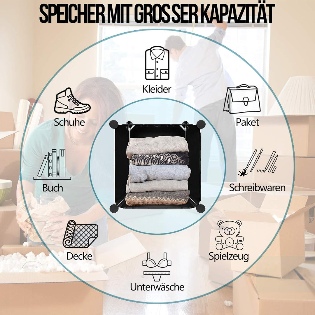 Regalsystem Steckregal aus Kunststoff Kleiderschrank mit Tür und Schuhregal Schrank Schlafzimmer Kom