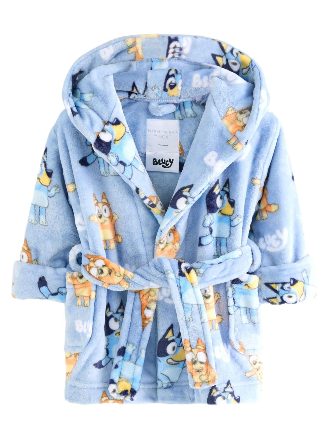 NEXT Mädchen Standard BulletPointzenzierter Morgenmantel aus Fleece, Bluey 80-86 Blau, 80-86 Blau