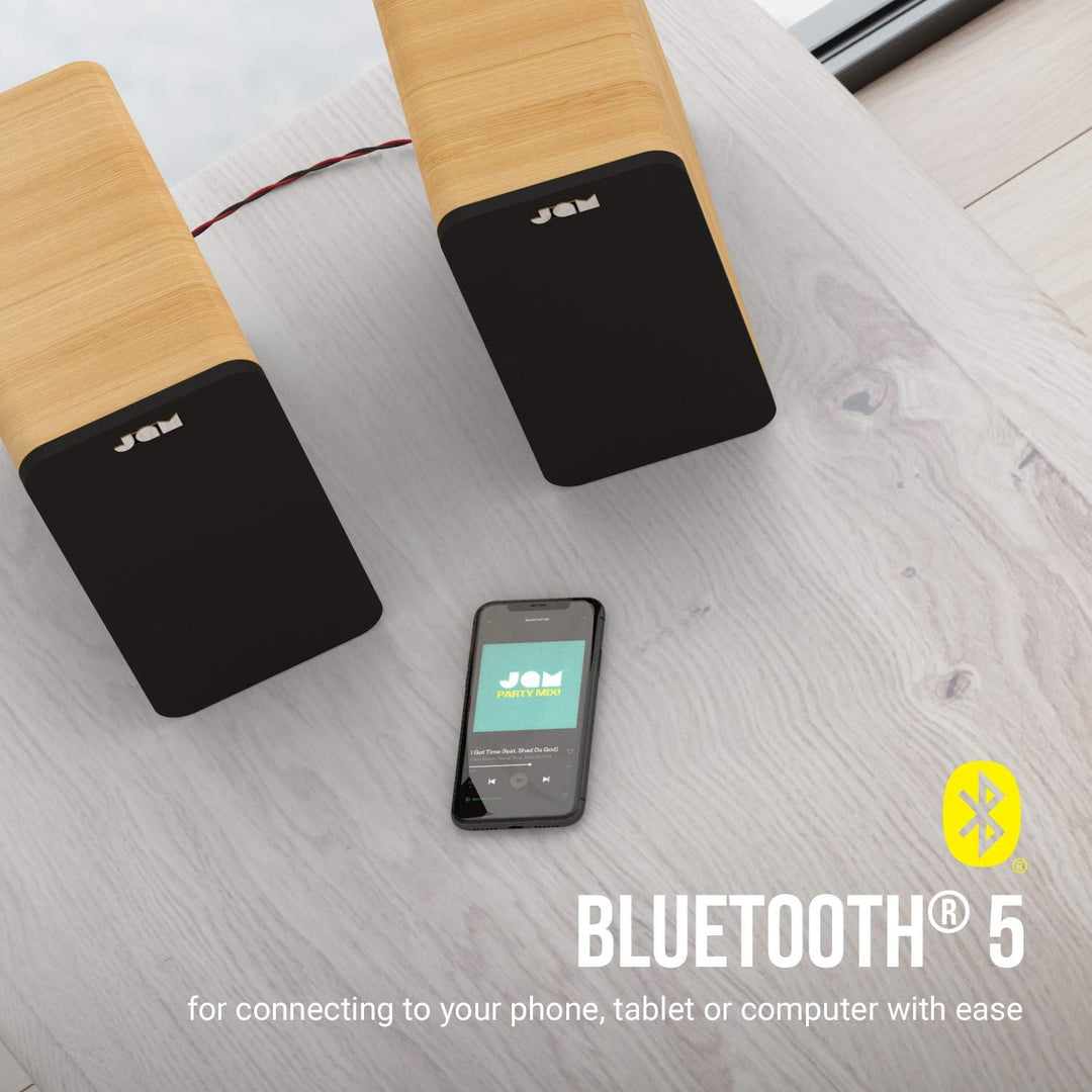 Jam Bluetooth Bookshelf Speakers - Kompaktes, netzbetriebenes Doppellautsprechersystem, Aux-in-Funkt