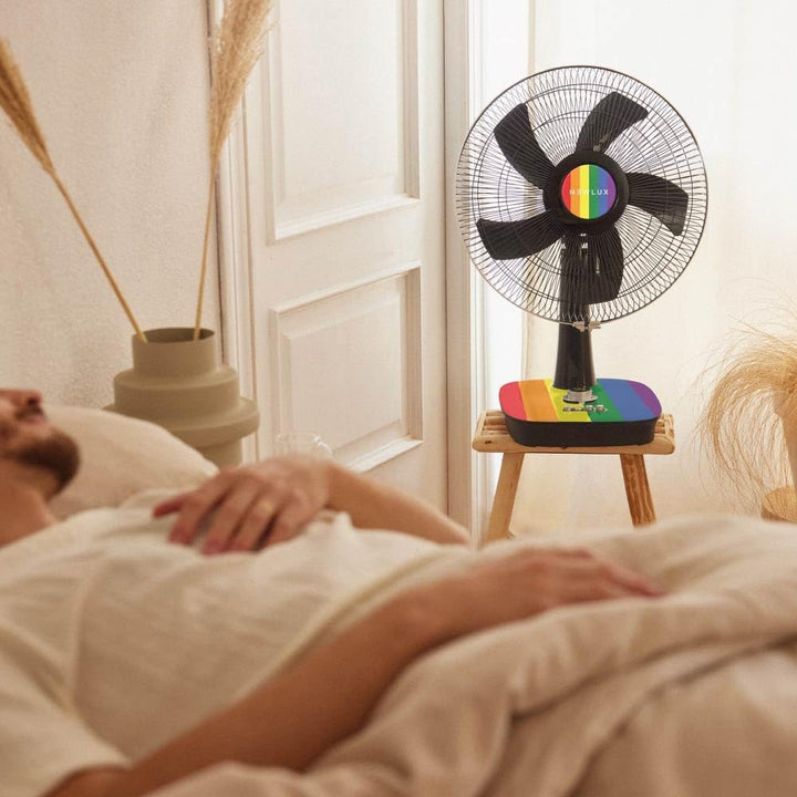 Newlux - Desk W500 Tischventilator mit 5 Flügeln (Ø 40 cm), 3 Geschwindigkeiten, Oszillation 90 Grad
