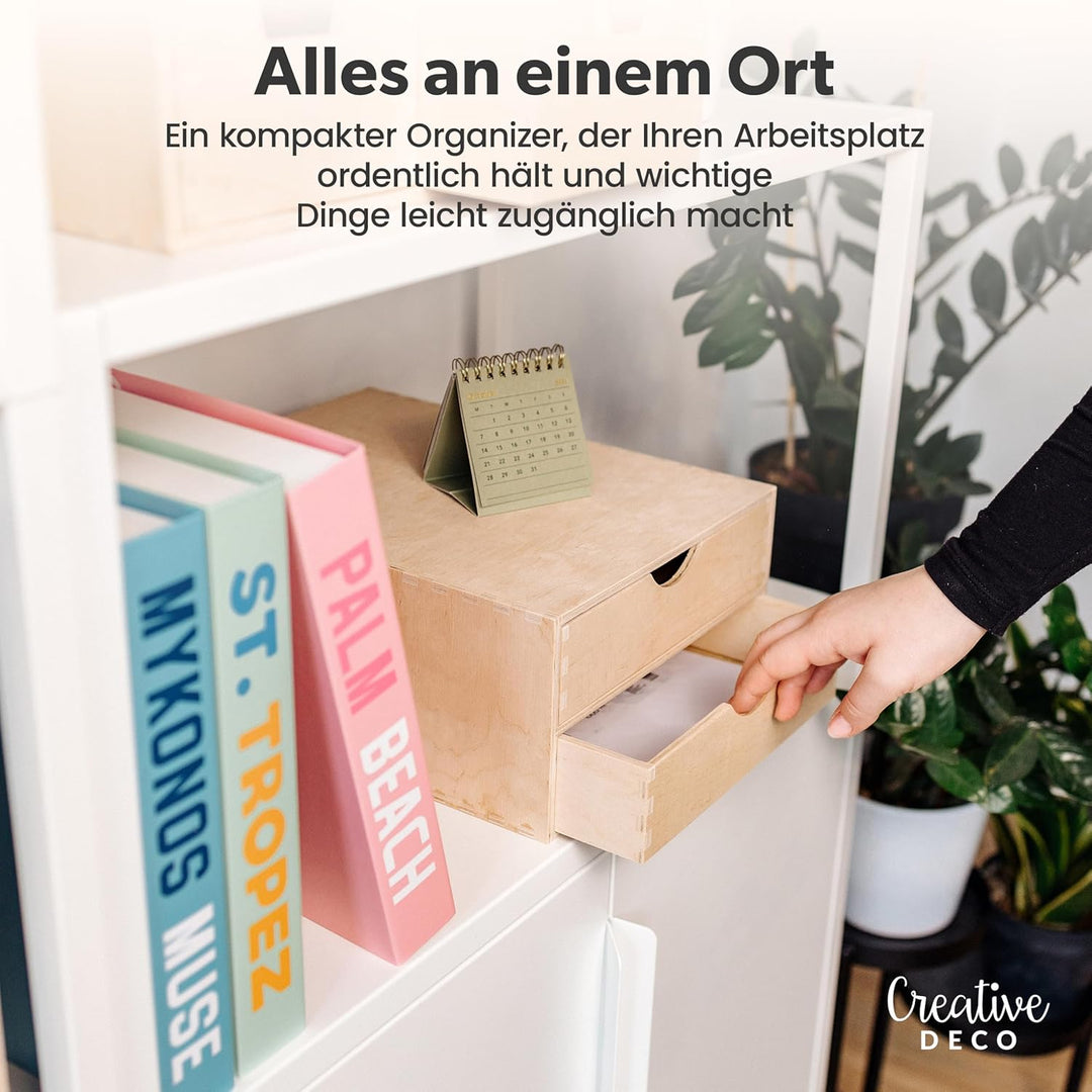Creative Deco Schubladenbox Schubladenelement | 2 Schubladen | 33 x 25 x 13,5 cm (+/- 1 cm) | Mini-K