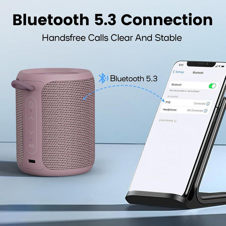 Deeyaple Bluetooth Lautsprecher Klein Tragbarer Musikbox 5.3 IPX7 Wasserdicht Kabellose Stereo Pairi