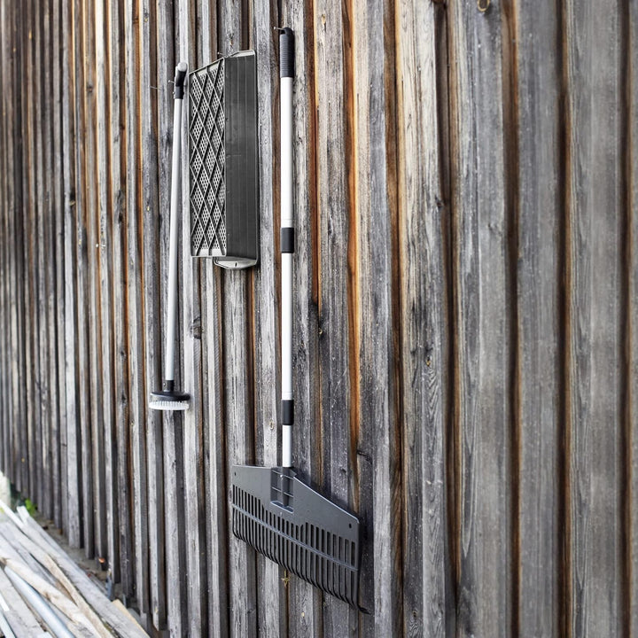 UPP Jumbo Garten Rechen: stufenlos von 75cm - 150 cm Aluminium Teleskopstiel für effizientes Gartenr