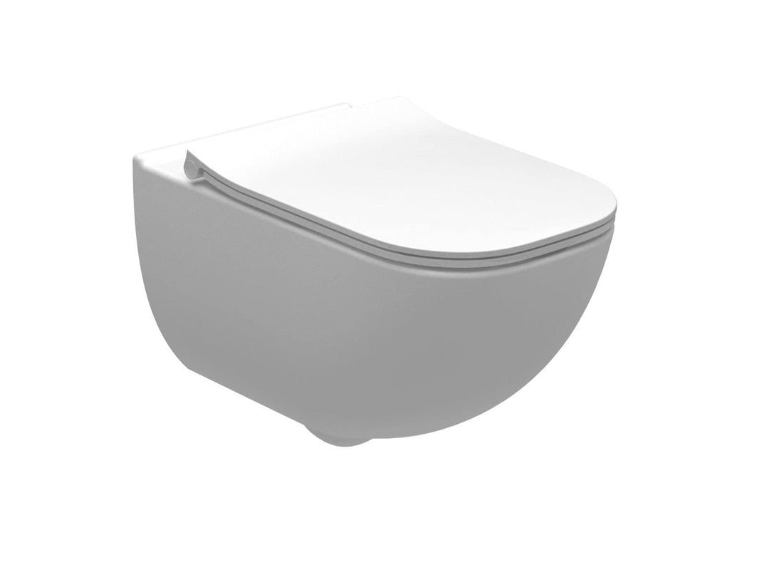 VBChome Hänge-WC Weiss Spülrandloses aus Keramik mit Toilettendeckel WC-Sitz aus Duroplast Absenkaut