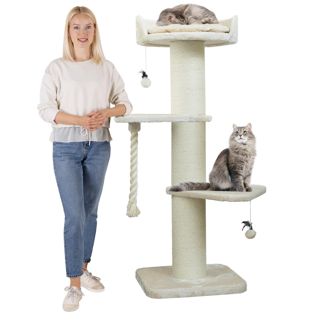 HAPPYPET Premium Kratzbaum Grosse Katzen Stabil 'Freddy' – 150 cm Grosser Katzenbaum, Kletterbaum fü