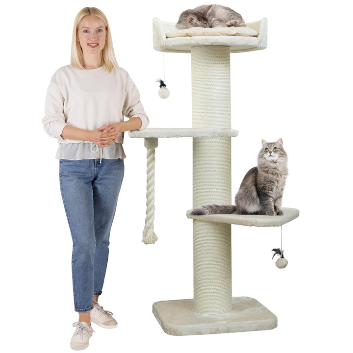 HAPPYPET Premium Kratzbaum Grosse Katzen Stabil 'Freddy' – 150 cm Grosser Katzenbaum, Kletterbaum fü