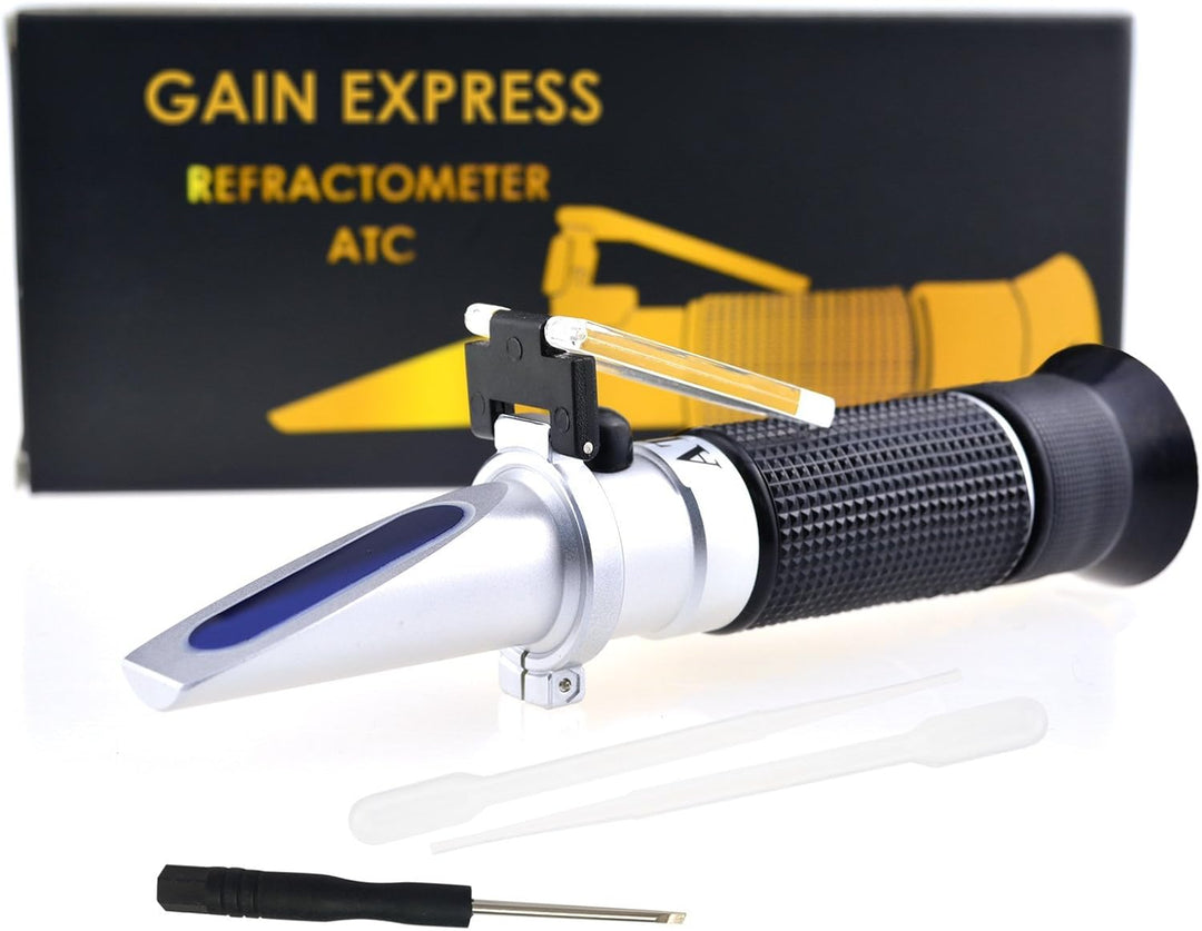 GAIN EXPRESS 0-32% Brix Refraktometer ATC Hochkonzentrierte Zuckerlösung Inhalt Test-Tool 0,2% Divis