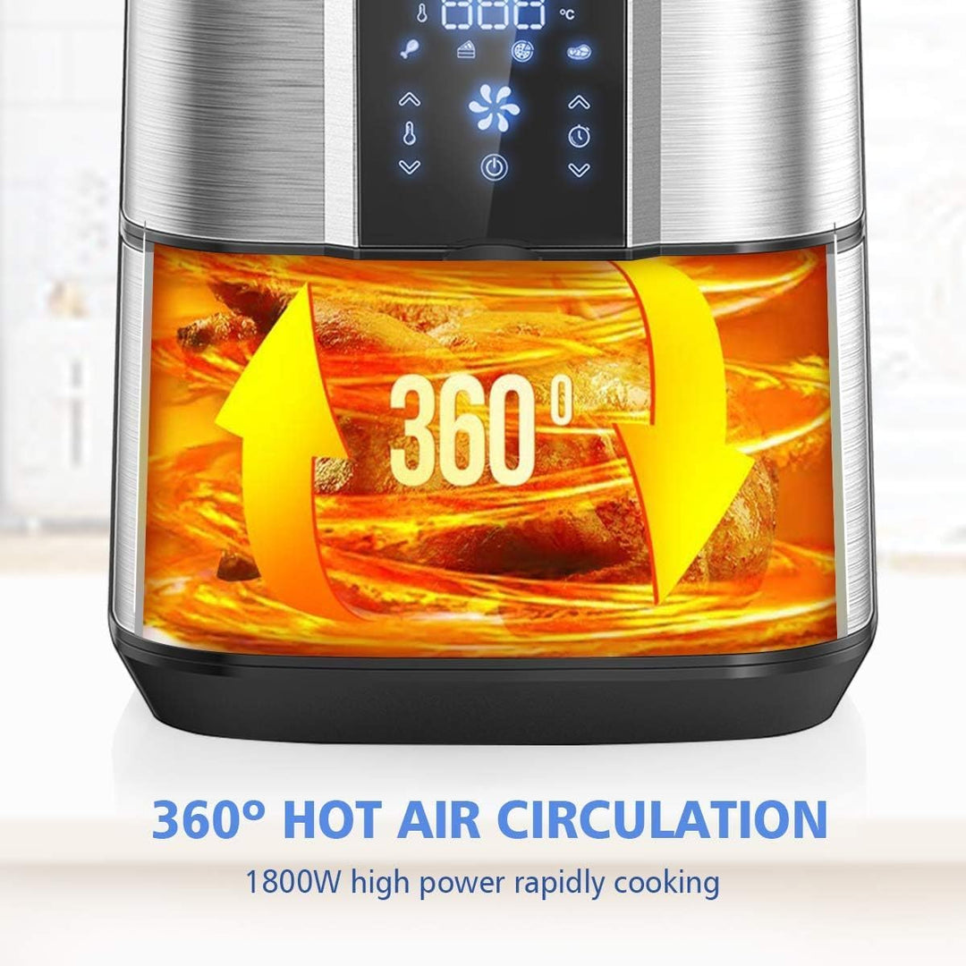 OZEANOS OT-AF-55SM-DIGITAL 5.5L Hot Air Fryer, 1800W Power, Digital Touch Panel, Prefabricated Progr