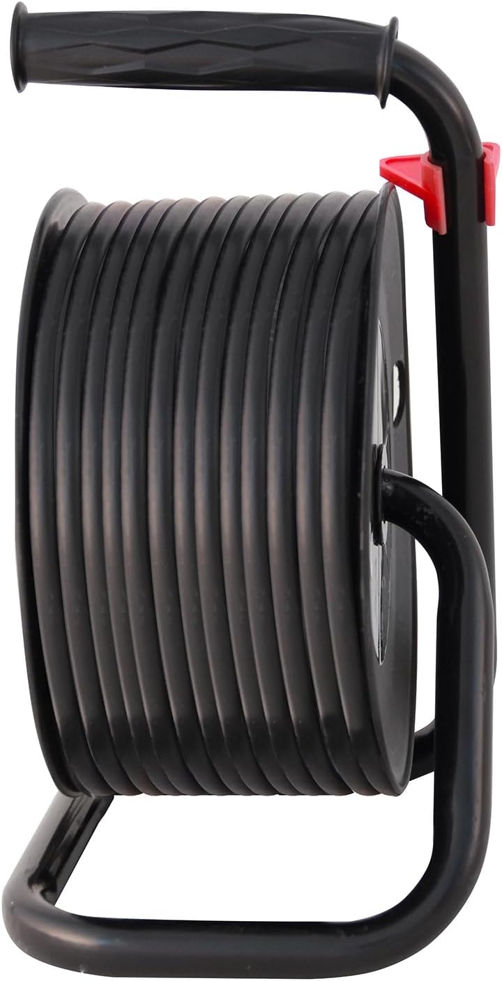 Velamp REEL-FR-25 Verlängerungskabel, elektrisch, 25 m, mit Kabelaufwicklung, 4 Steckdosen, 16 A, Qu