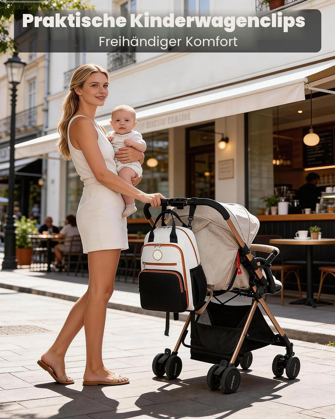 Miss Lulu Baby Wickelrucksack Gross Reiserucksack für Mama und Papa mit Kinderwagengurte Isolierter