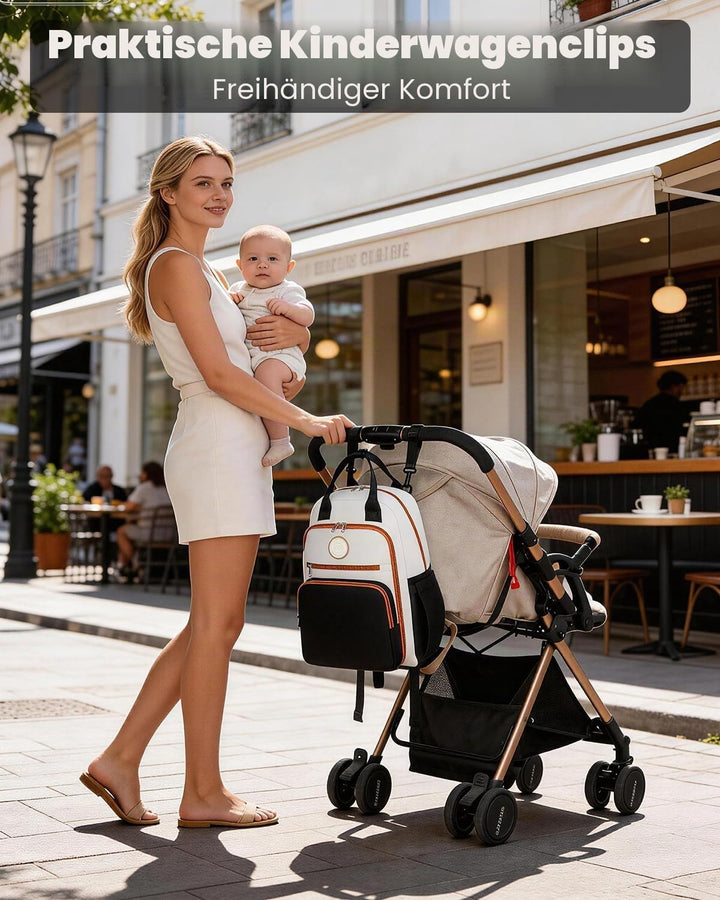 Miss Lulu Baby Wickelrucksack Gross Reiserucksack für Mama und Papa mit Kinderwagengurte Isolierter