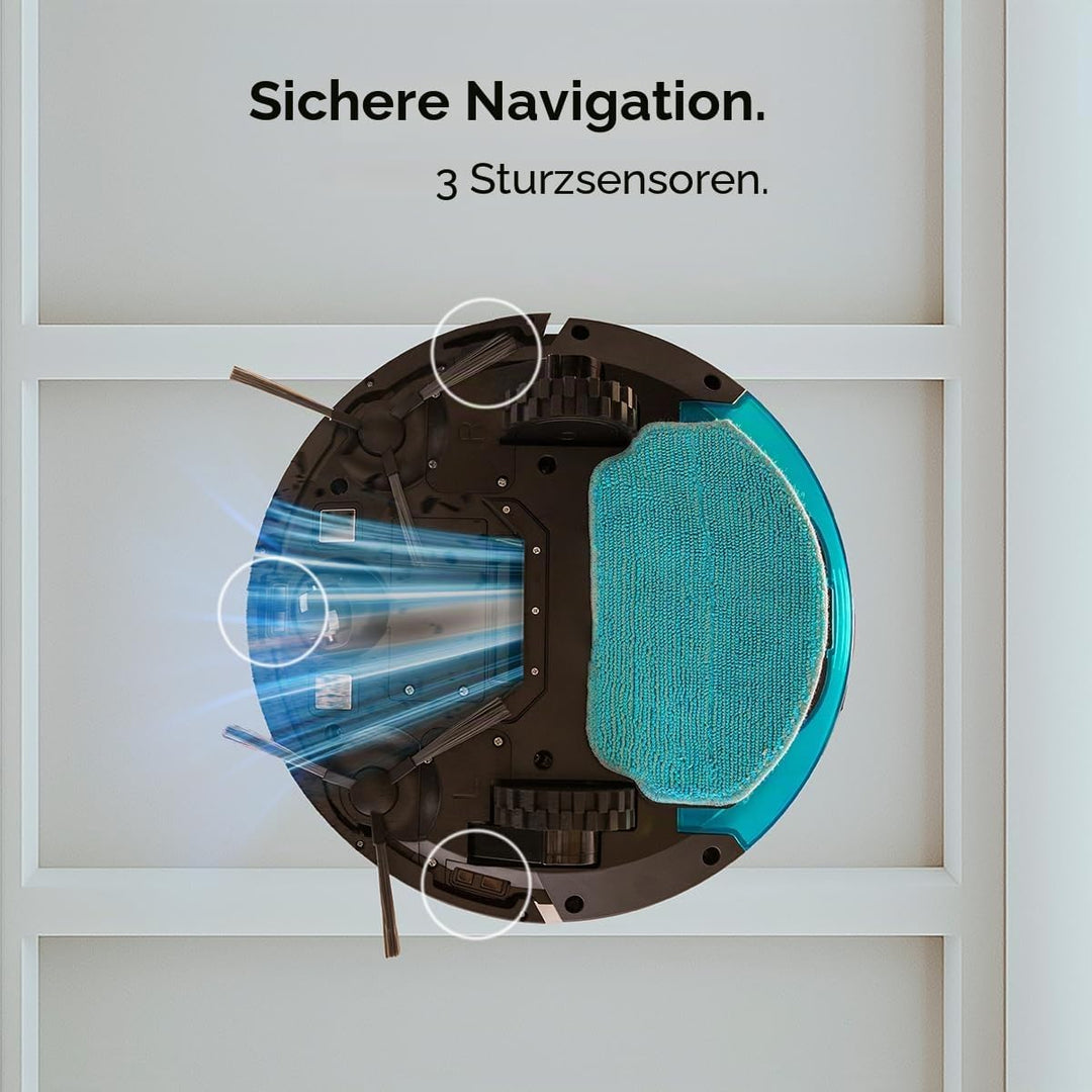 Cecotec Saugroboter Conga M10. Geordnete Gyroskopische Navigation, 2000Pa Saugdruck, 120 Minuten Aut