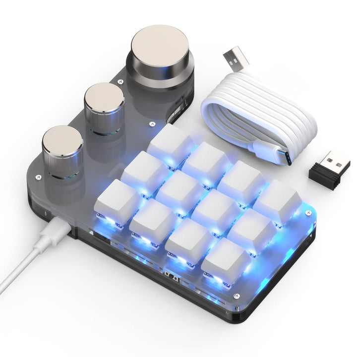 Mechanische Mini Makro Tastatur - Kabellos, Programmierbar, Hot-Swap Gaming Keyboard mit RGB Beleuch