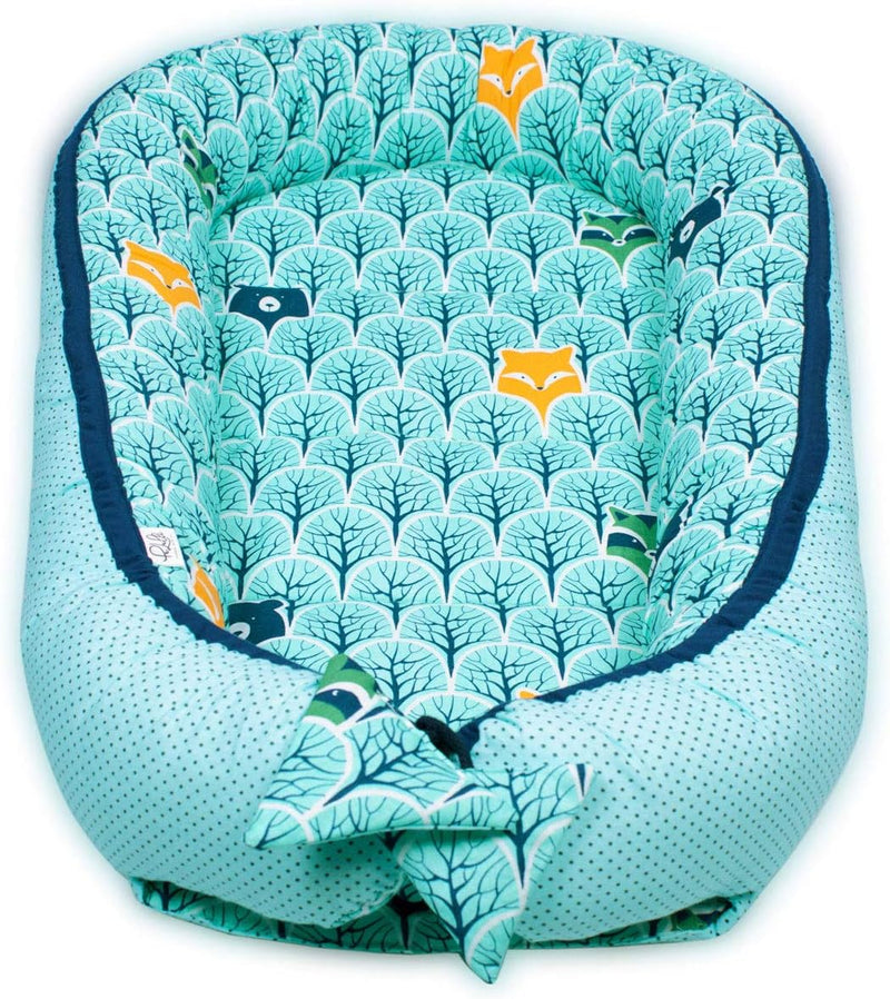 PaLulli Kuschelnest 2-seitig Babynest Babynestchen Baby Nest Nestchen Reisebett Wickelauflage Kusche