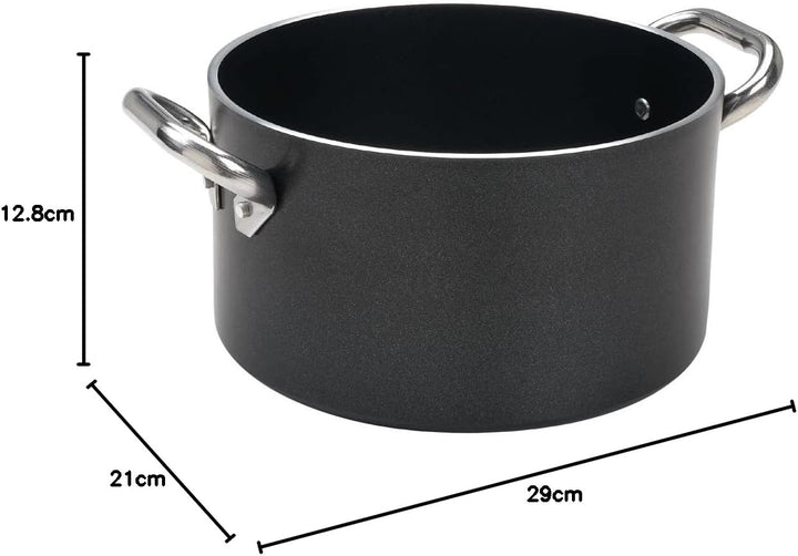 Pentole Agnelli Kasserolle ALSA2104SS20 Alblack B-Crist Cm 20 3.3 Litri, 3.3 Litri